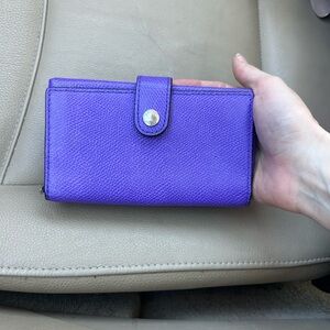purple coach wallet